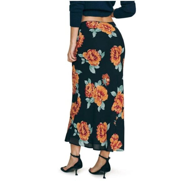 REFORMATION Layla A-line Silk Skirt in Consuelo Size US 10 - Picture 2 of 9